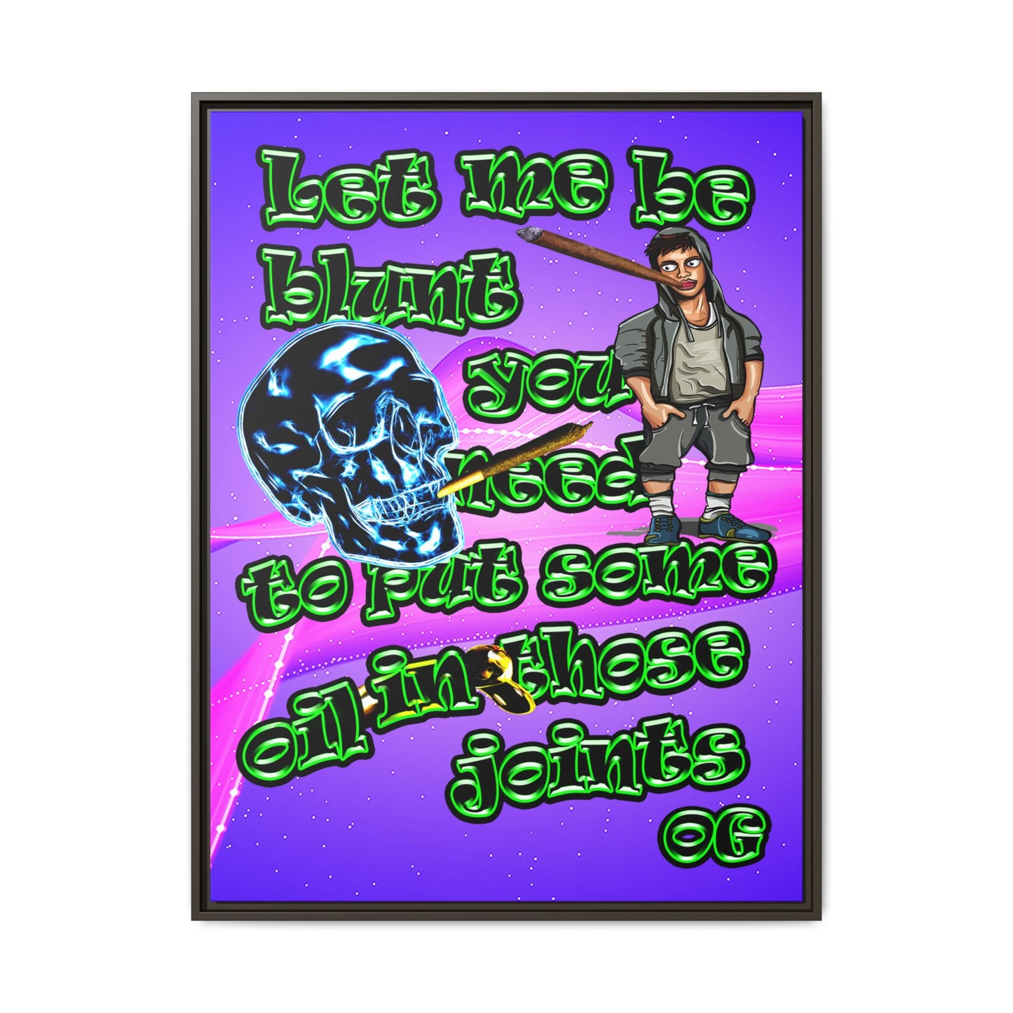 og - framed canvas art (purple-pink wave)