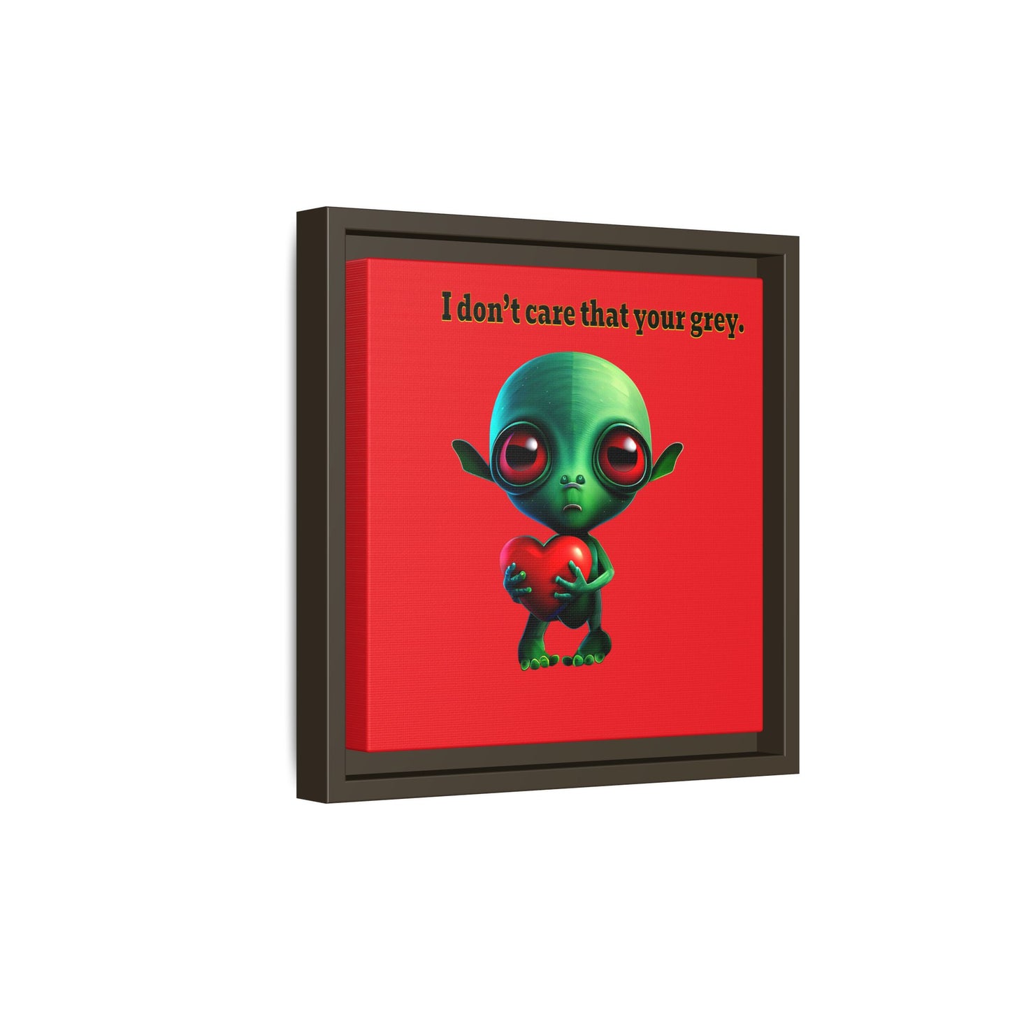 I don't care that your grey - framed canvas art (red)