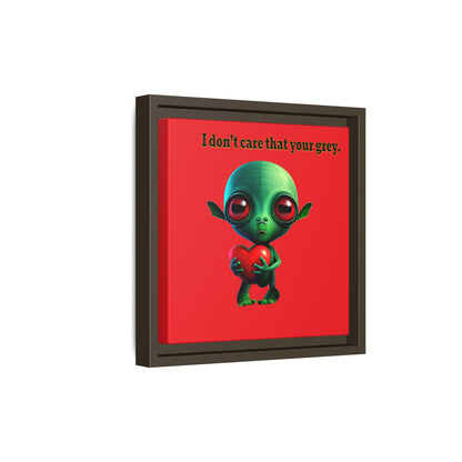 I don't care that your grey - framed canvas art (red)