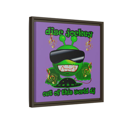 disc jockey - framed canvas art (light purple)