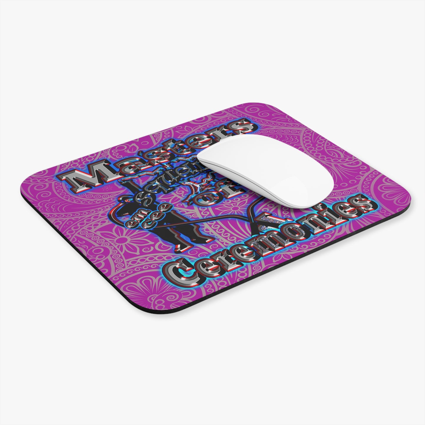 em cee squared - Mouse Pad (Rectangle) (pink swirl)