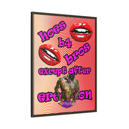 hoes b4 bros - framed canvas art (yellow-orange wave)