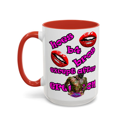 hoes b4 bros - Accent Mug (white)