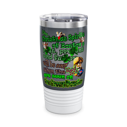 christmas spirits of boston - Ringneck Tumbler, 20oz (grey-light grey)