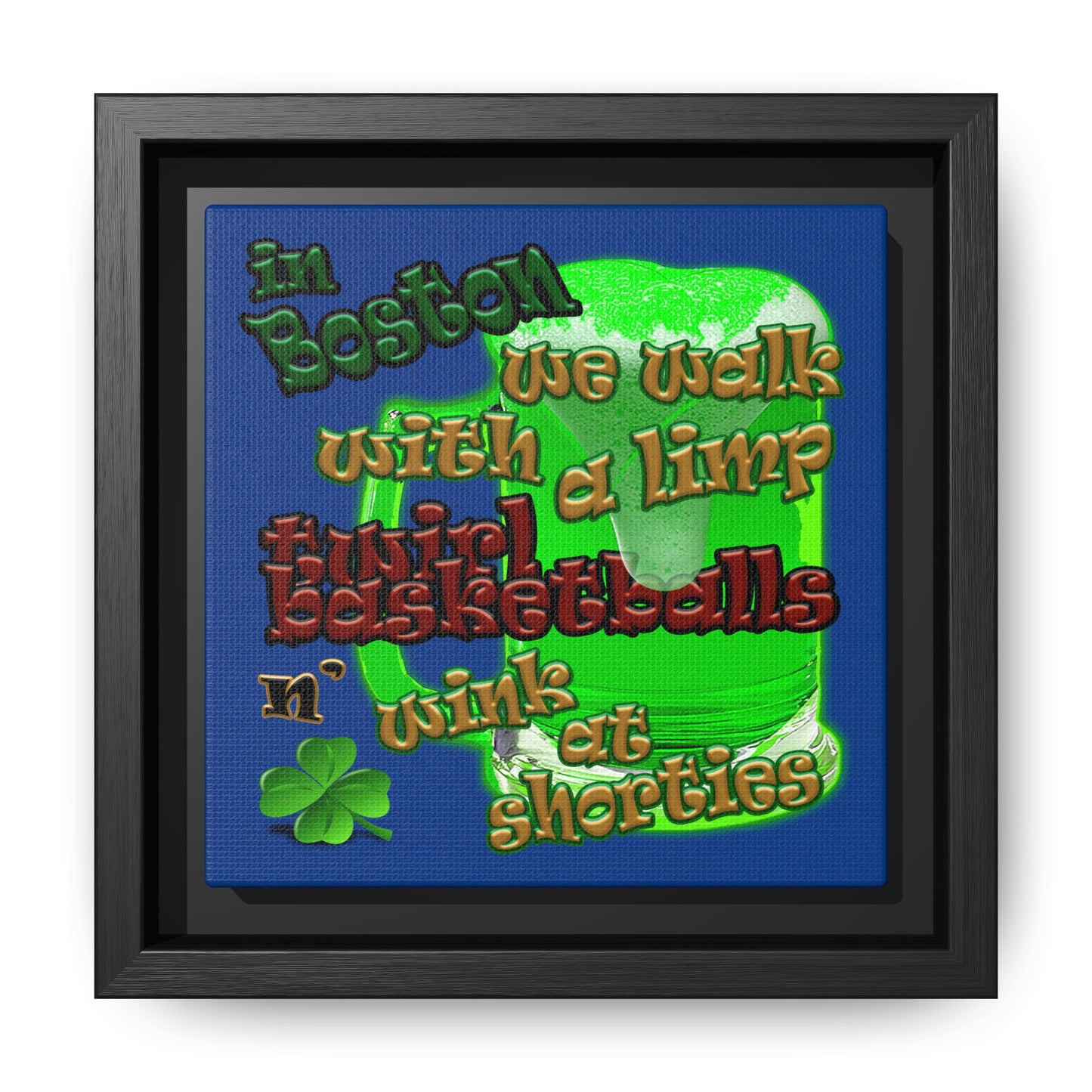 celtics logo - framed canvas art (dark blue)
