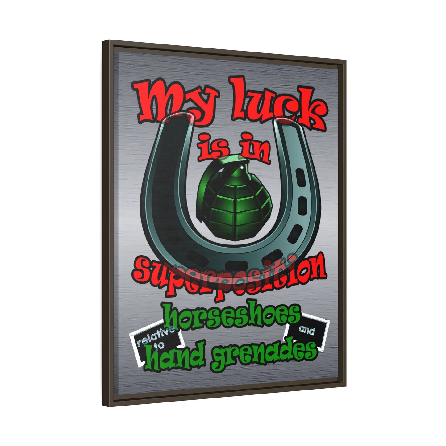 my luck - framed canvas art (brushed nickel)
