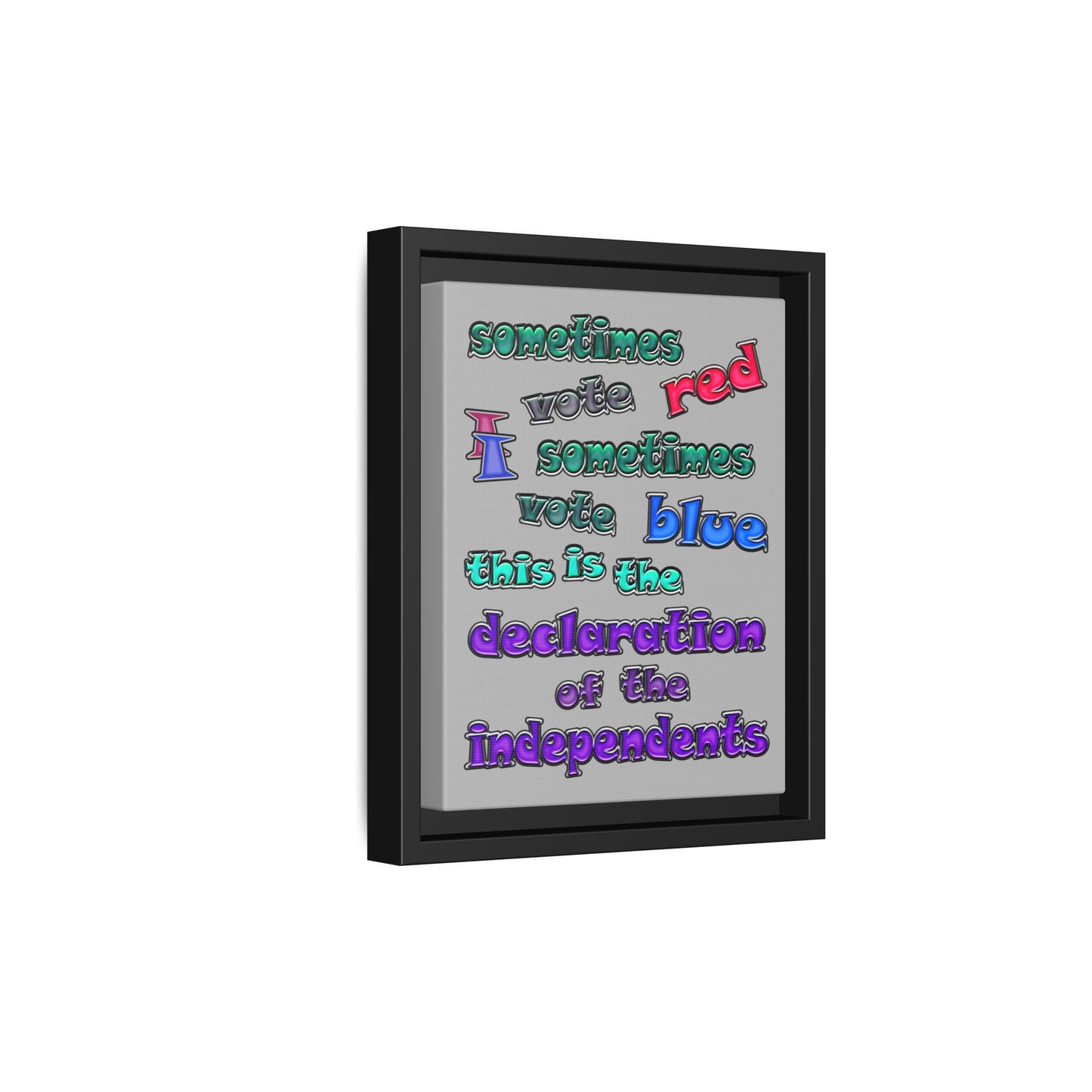 declaration of the independents - framed canvas art (light grey)