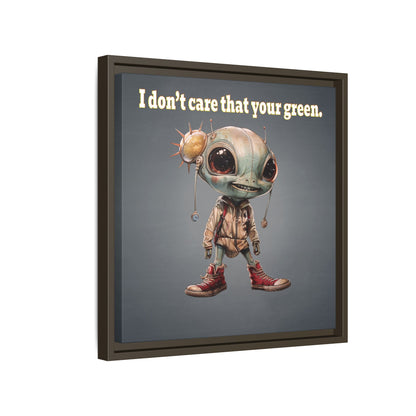I don't care that your green - framed canvas art (grey-light grey)