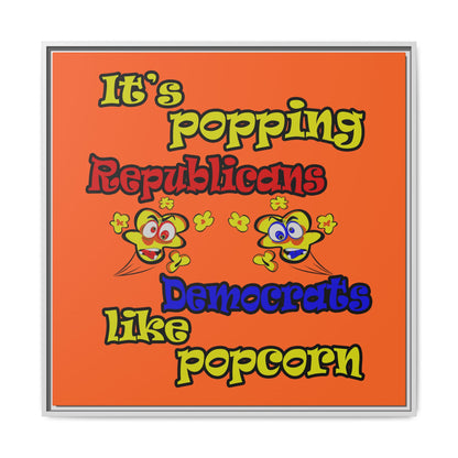 popping like popcorn - framed canvas art (orange)