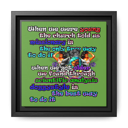 doggystyle - framed canvas art (green)