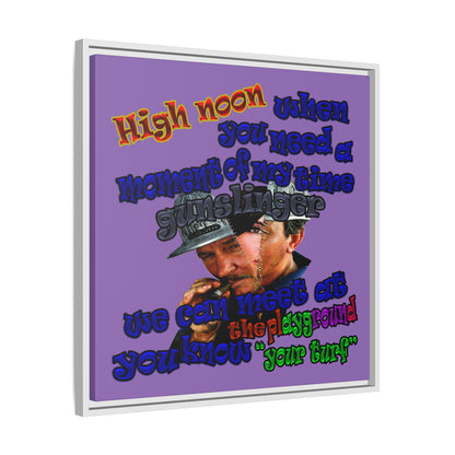 high noon - framed canvas art (light purple)