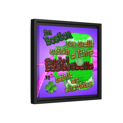 celtics logo - framed canvas art (purple-pink wave)