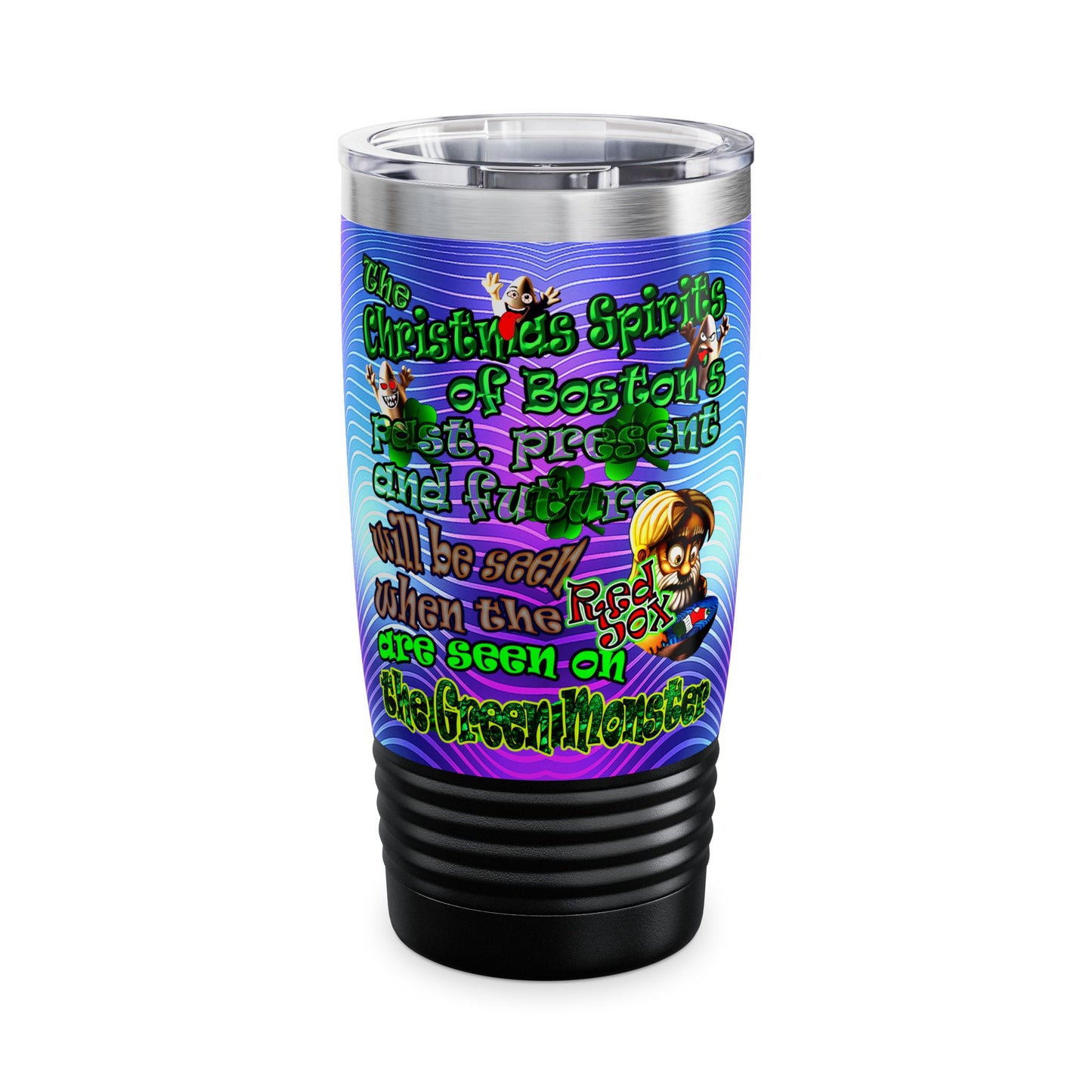 christmas spirits of boston - Ringneck Tumbler, 20oz (purple wave)