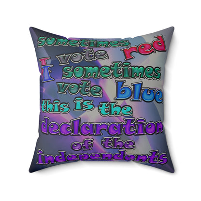 declaration of the independents - Faux Suede Square Pillow - (grey-pink wave)