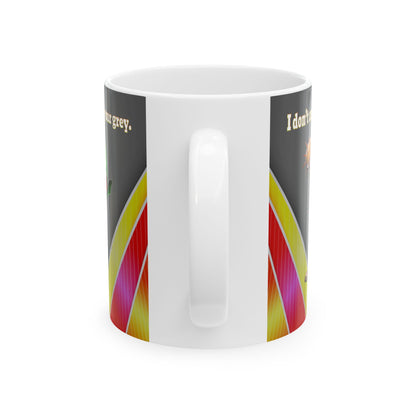 I don't care that your grey - White Mug (rainbow split)
