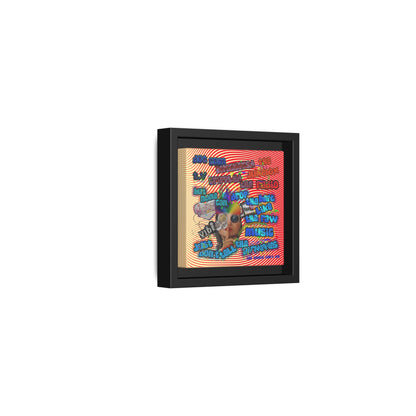 drop the beat - framed canvas art (yellow-orange wave)