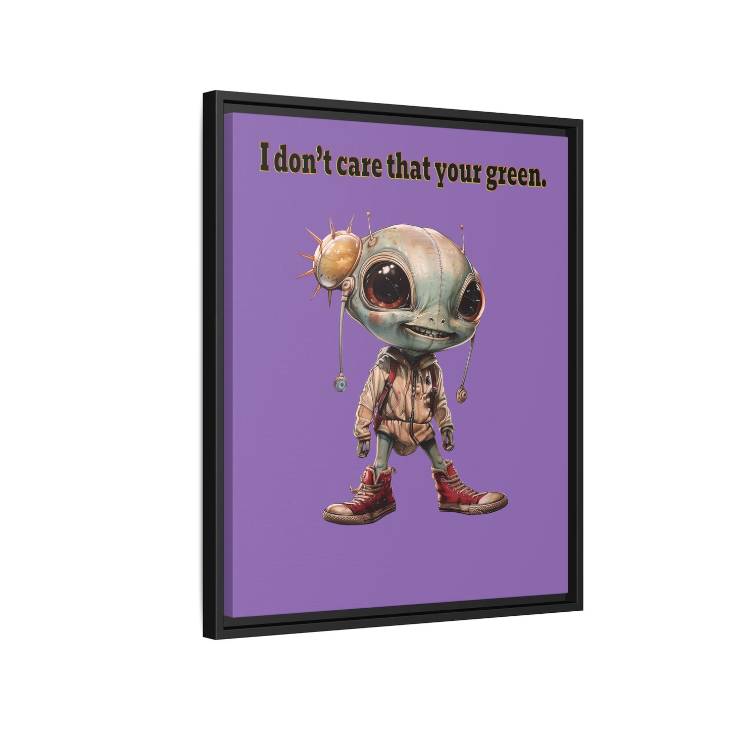 I don't care that your green - framed canvas art (light purple)