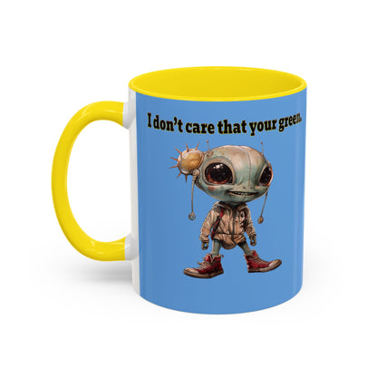I don't care that your grey - Accent Mug (light blue)