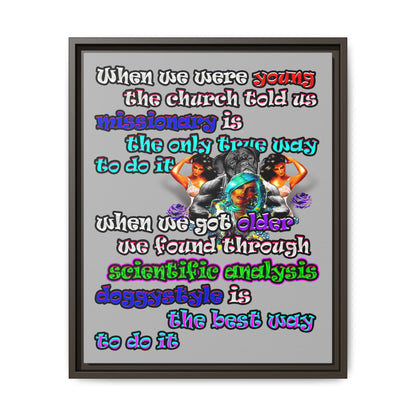 doggystyle - framed canvas art (light grey)