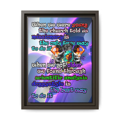 doggystyle - framed canvas art (grey-pink wave)