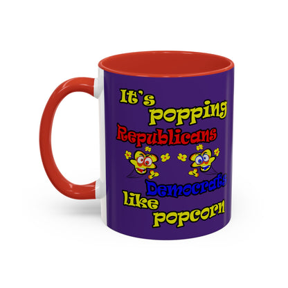 popping like popcorn - Accent Mug (purple)