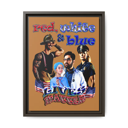 rw&b lives matter - framed canvas art (light brown)
