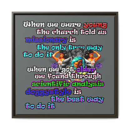 doggystyle - framed canvas art (dark grey)