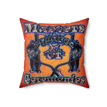 em cee squared - Faux Suede Square Pillow - (burnt orange)