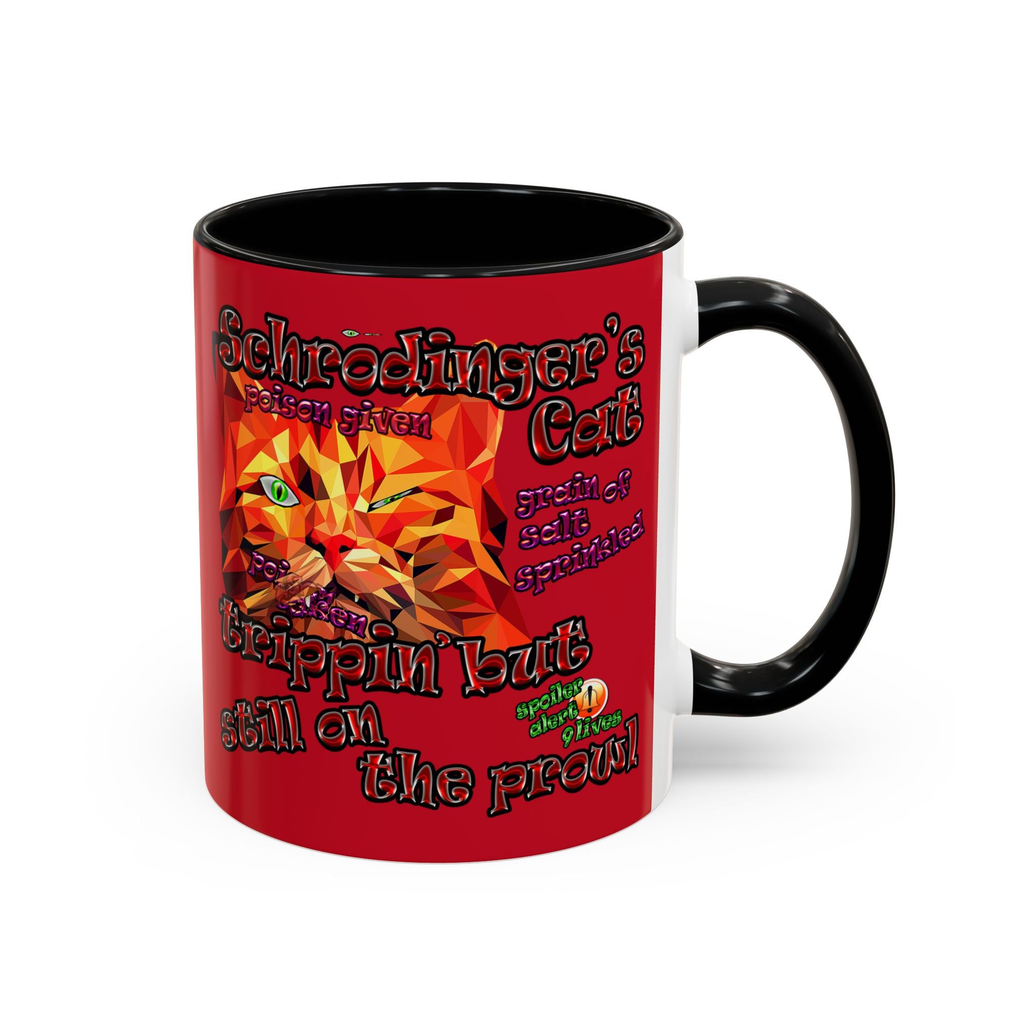 schrodinger's cat - Accent Mug (dark red)