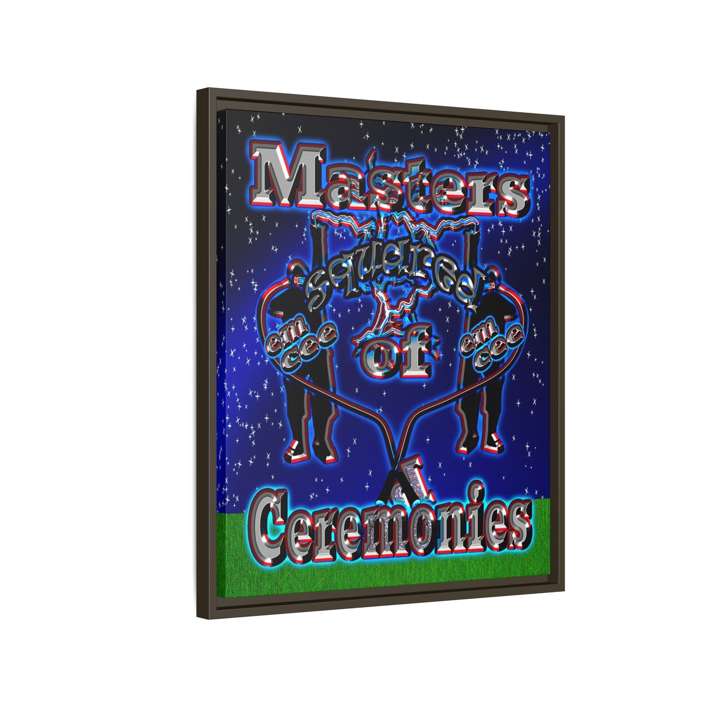 em cee squared - framed canvas art ('snoops' background)