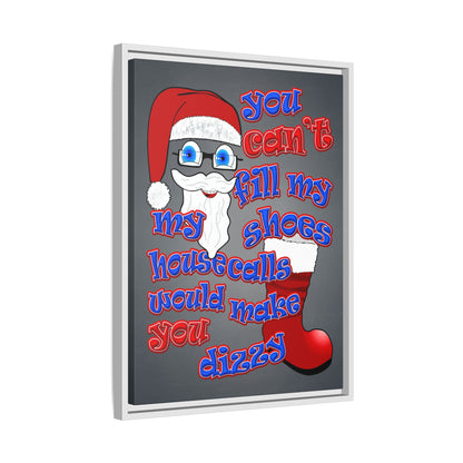 santa's shoes - framed canvas art (grey-light grey)
