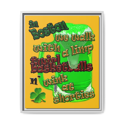 celtics logo - framed canvas art (yellow)