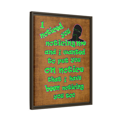noticed you noticing - framed canvas art (brown papyrus)