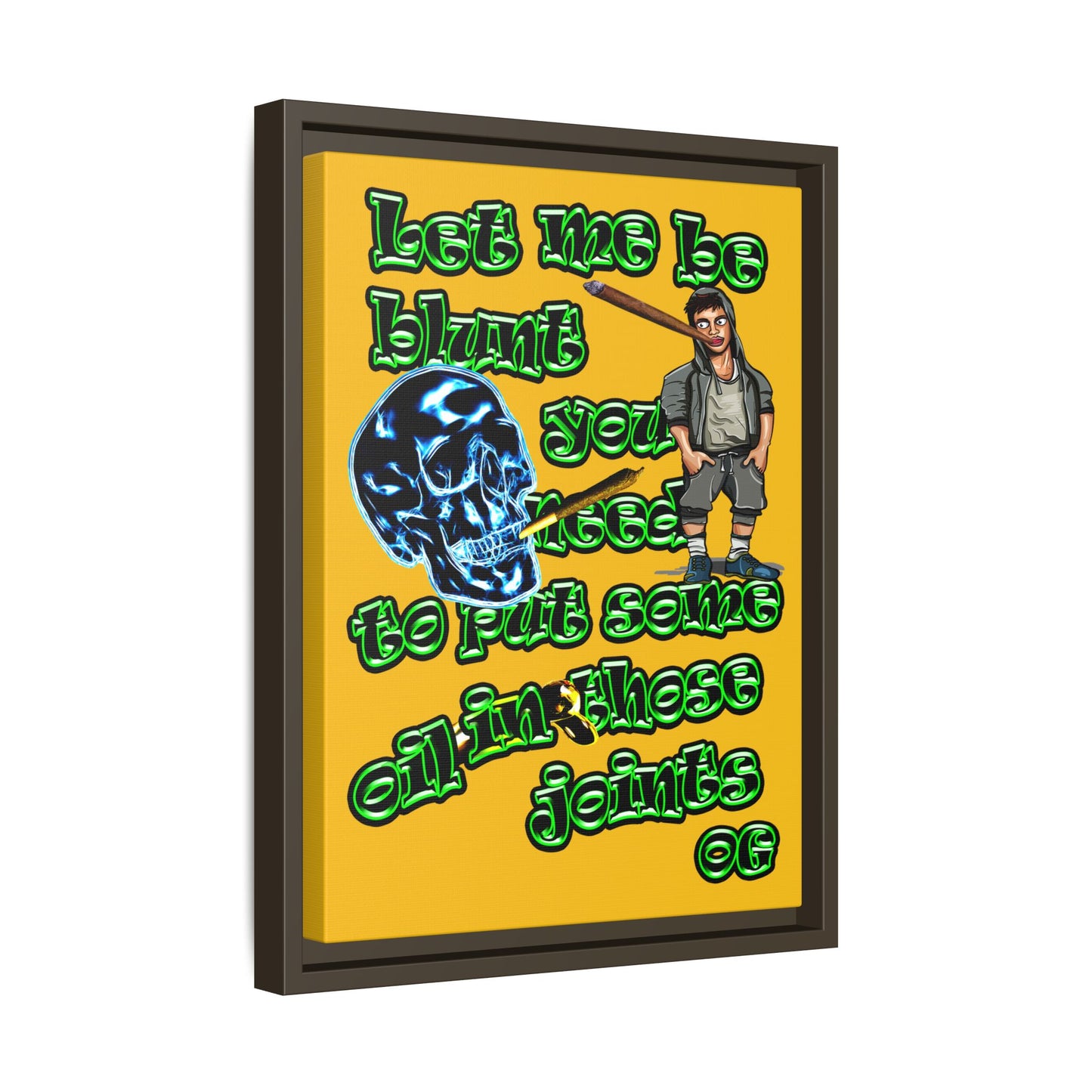 og - framed canvas art (yellow)