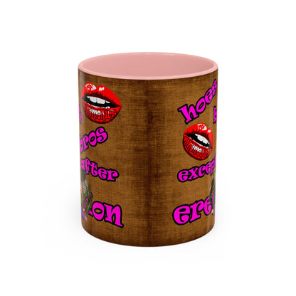 hoes b4 bros - Accent Mug (brown papyrus)