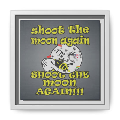 shoot the moon again - framed canvas art (grey-light grey)