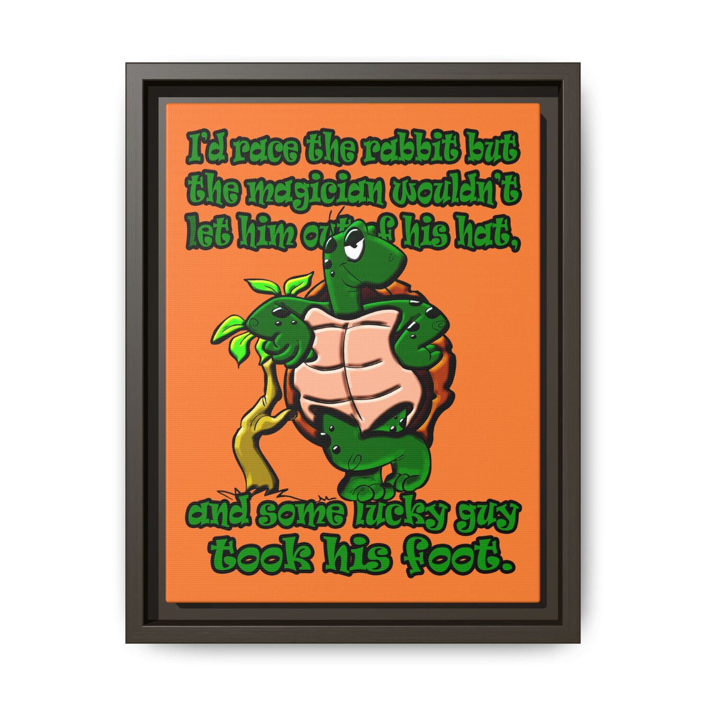 turtle race - framed canvas art (crusta)