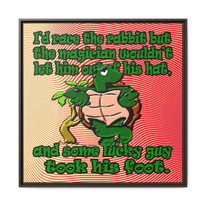 turtle race - framed canvas art (yellow-orange wave)