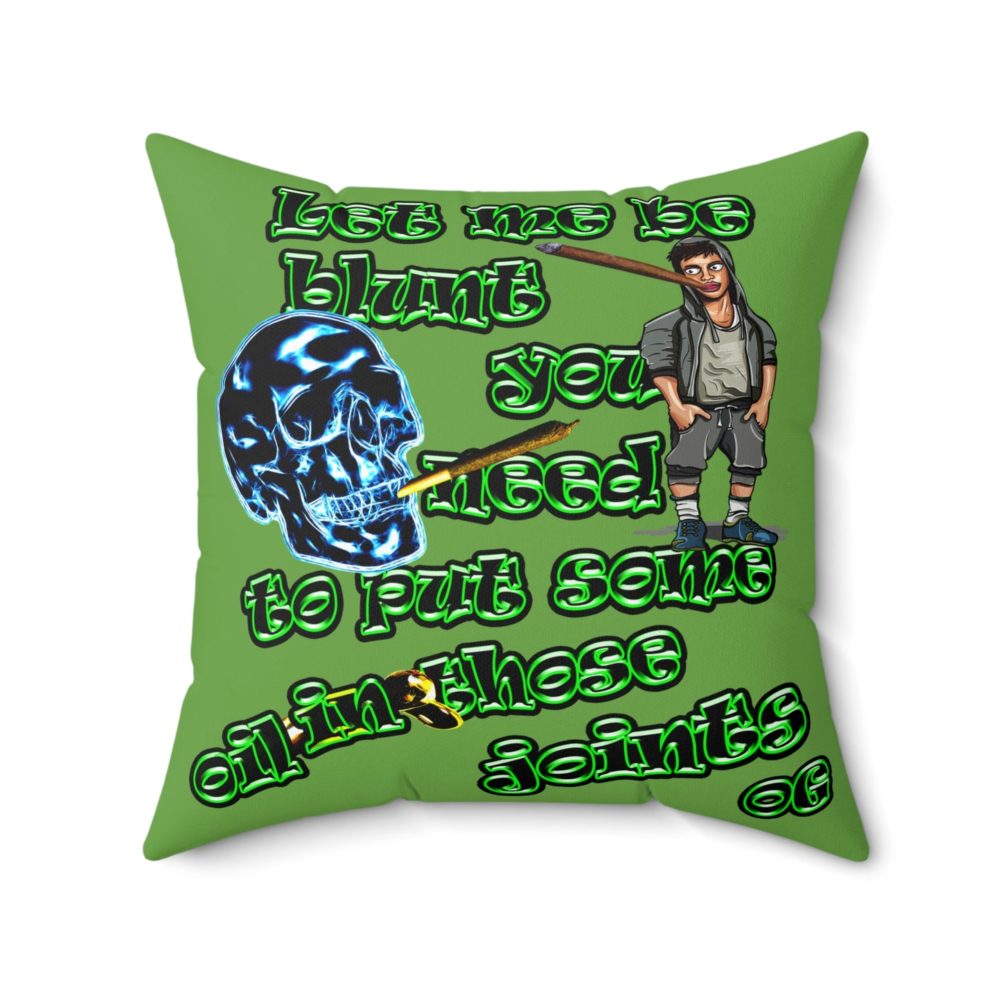 og - Spun Polyester Square Pillow - (green)