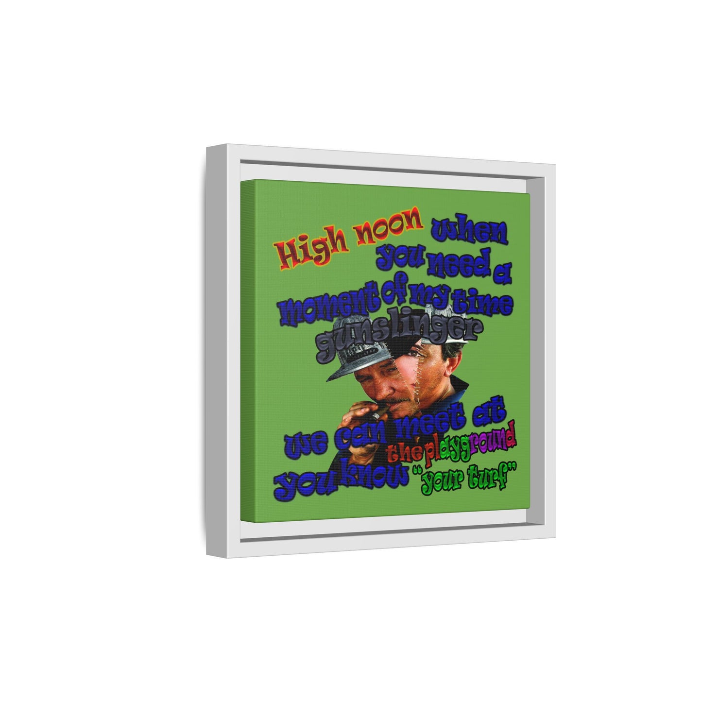 high noon - framed canvas art (green)