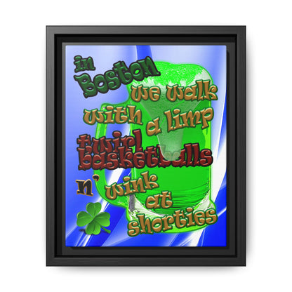 celtics logo - framed canvas art (blue-white wave)