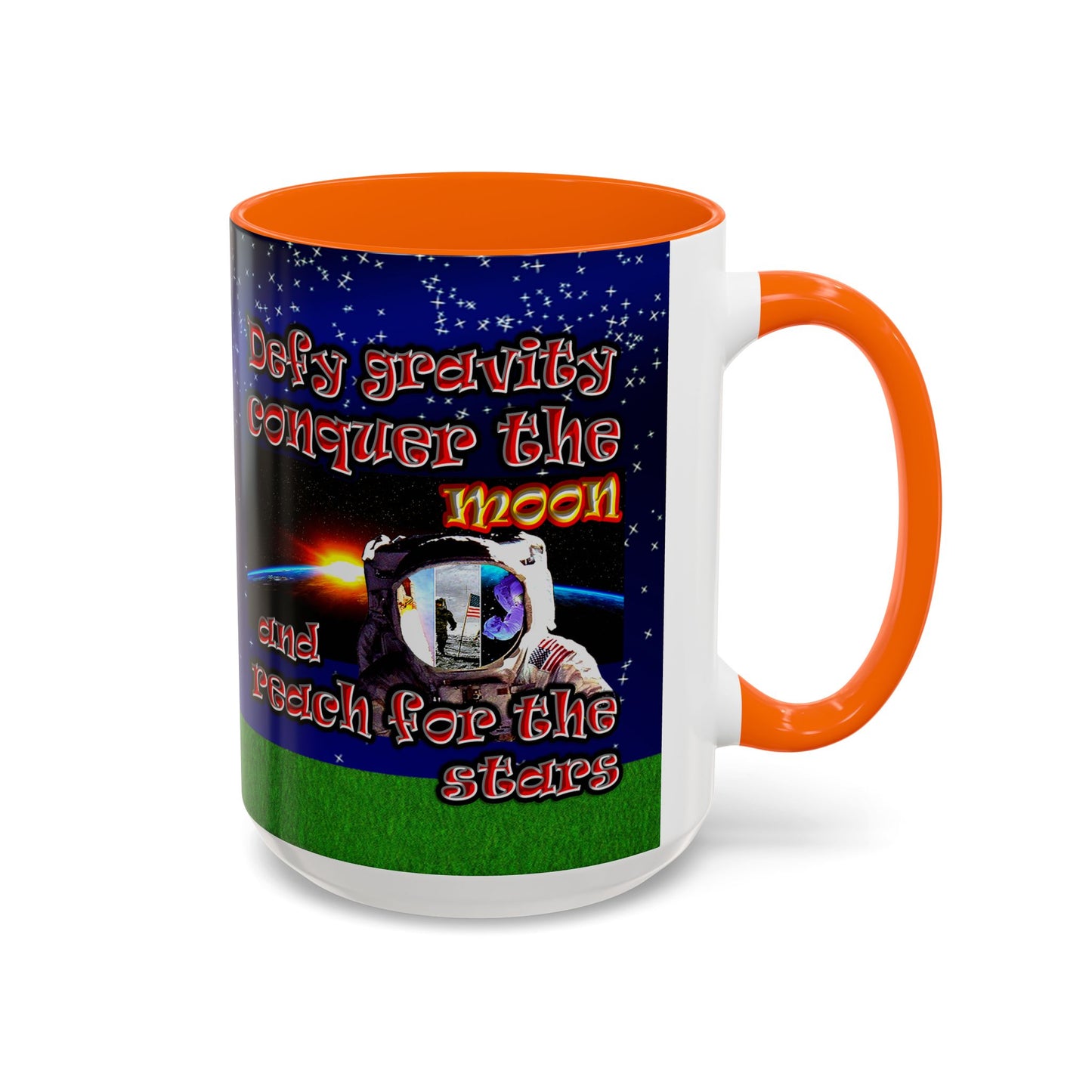 defy conquer reach - Accent Mug ('snoops' background)