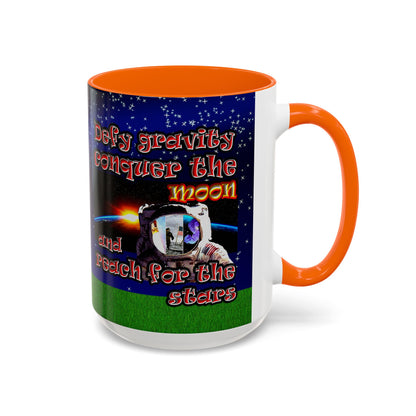 defy conquer reach - Accent Mug ('snoops' background)