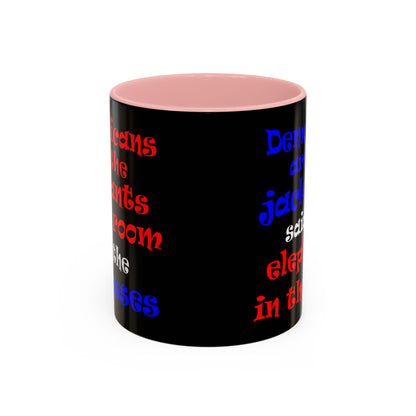 donkeys and elephants - Accent Mug (black)