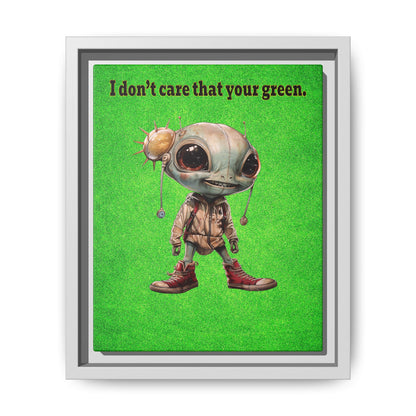 I don't care that your green - framed canvas art (green turf)
