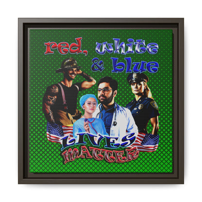 rw&b lives matter - framed canvas art (logo green)