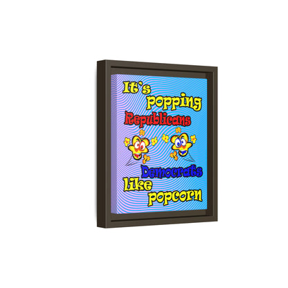 popping like popcorn - framed canvas art (light blue-purple wave)