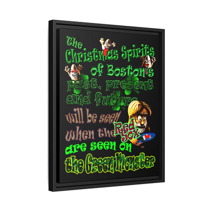 christmas spirits of boston - framed canvas art (black)