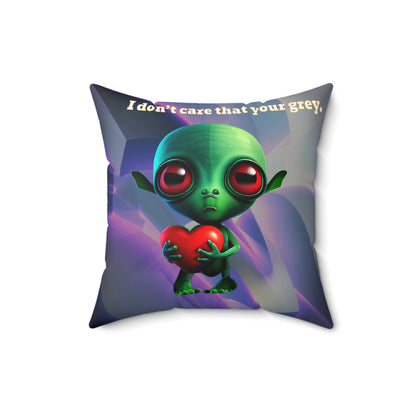 I don't care that your grey - Faux Suede Square Pillow - (grey-pink wave)