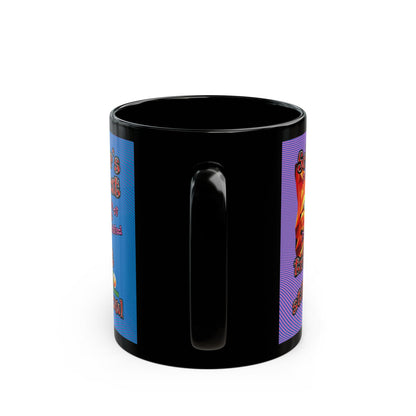 schrodinger's cat - Black Mug (light blue-purple wave)